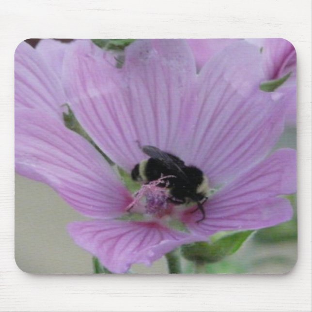 Tapis De Souris Fleur violet clair avec abeille (Devant)