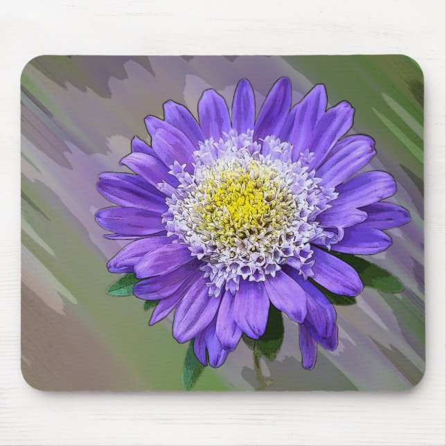 Tapis De Souris fleur violette bleue (Devant)