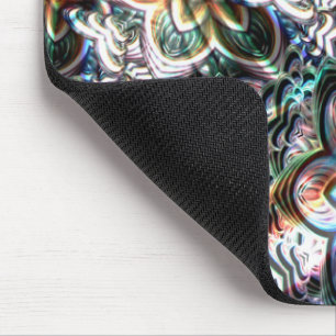 Tapis De Souris Fleur virtuelle floue en traits de dégradé colorés