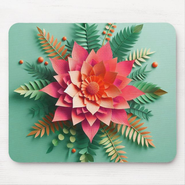 Tapis De Souris Fleurs 3d colorées (Devant)