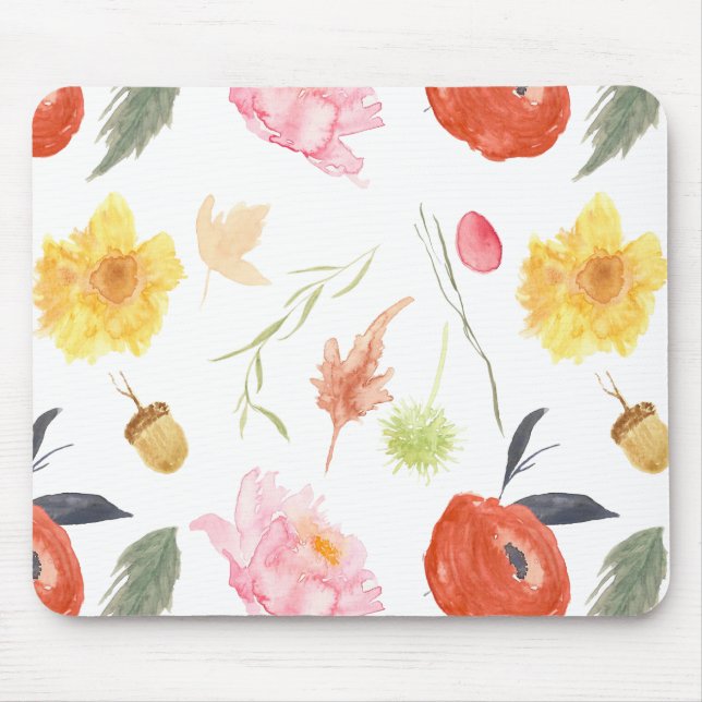 Tapis De Souris Fleurs à l'aquarelle (Devant)