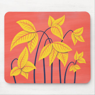Tapis De Souris Fleurs Abstraites Coral Jaune Floral Art géométriq