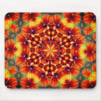 Tapis De Souris Fleurs Abstraites de marguerites orange