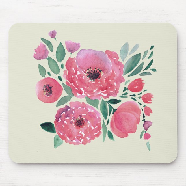 Tapis De Souris Fleurs aquarelle, bouquet 2 (Devant)