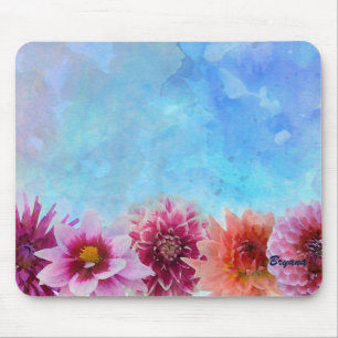 Tapis De Souris Fleurs Aquarelle Floral Moderne Élégant