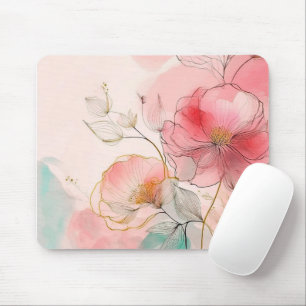 Tapis De Souris Fleurs aquarelles Arrière - plan élégant