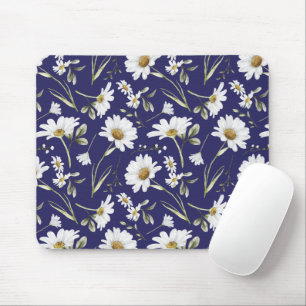 Tapis De Souris Fleurs Aquarelles Blanches