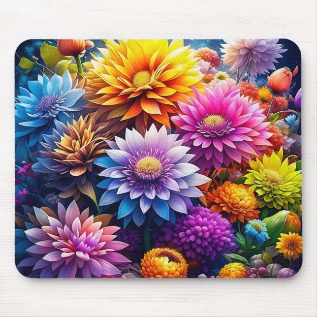 Tapis De Souris Fleurs aquarelles colorées   (Devant)