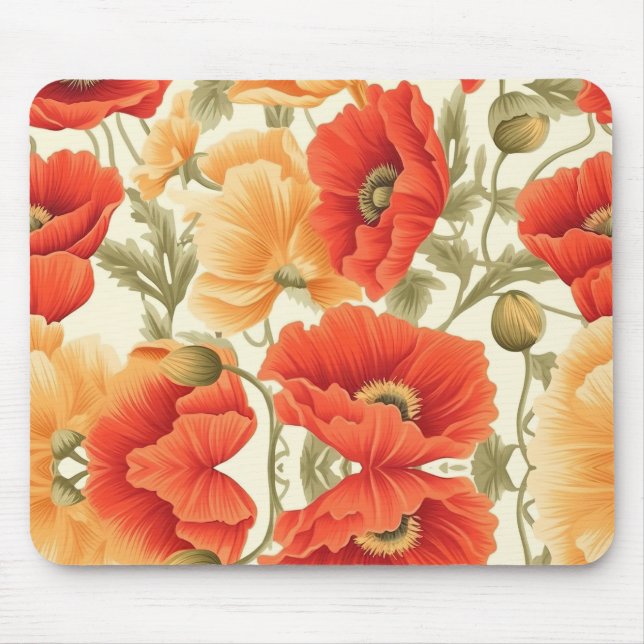Tapis De Souris Fleurs aquarelles modernes (Devant)