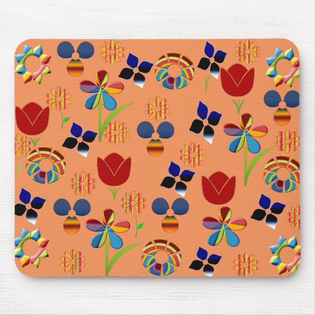 Tapis De Souris Fleurs arc-en-ciel Mousepad (Devant)