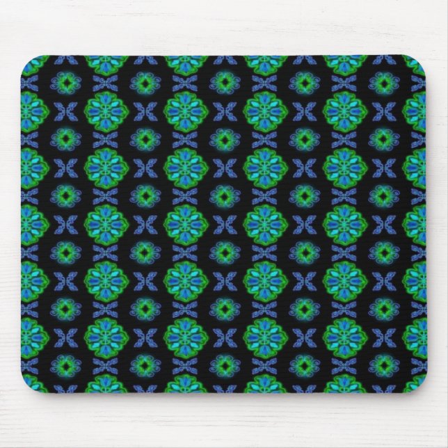 Tapis De Souris Fleurs Artdeco dans le style rétro (Devant)