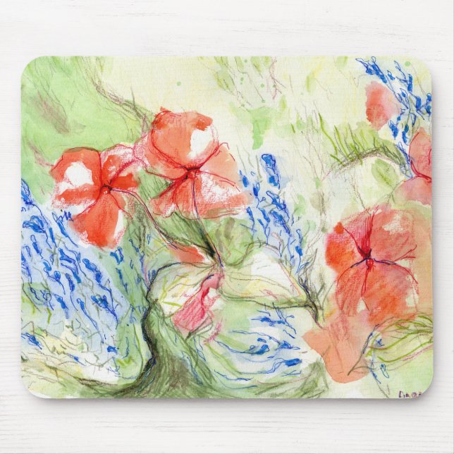 Tapis De Souris Fleurs Balsam et Lobelia (Devant)