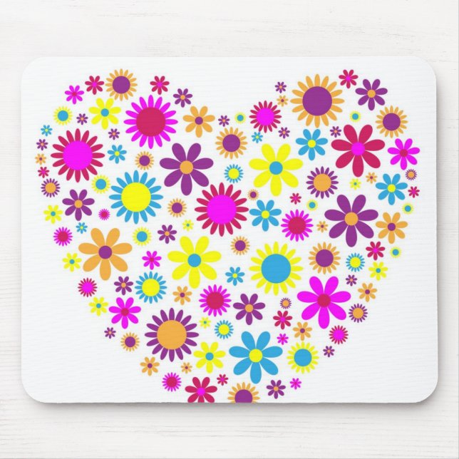 Tapis De Souris Fleurs Bienheureuses (Devant)