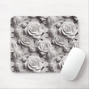 Tapis De Souris Fleurs blanches 3D élégantes