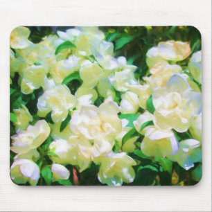 Tapis De Souris Fleurs blanches Mousepad