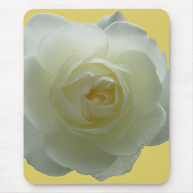 Tapis De Souris Fleurs blanches Mousepad Cadeaux de déco rose blan (Devant)