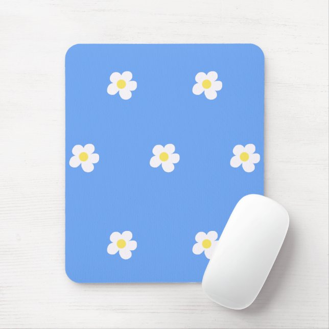 Tapis De Souris Fleurs blanches sur l'Arrière - plan Lilac (Avec souris)