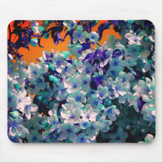 Tapis De Souris Fleurs bleues Abstraites