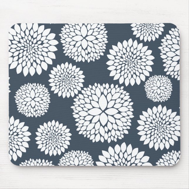 Tapis De Souris Fleurs Bleues Chic (Devant)