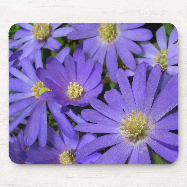 Tapis De Souris Fleurs bleues Mousepad Purple / Décor bleu Cadeaux (Devant)