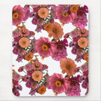 Tapis De Souris Fleurs Bouquet de Zinnia Maureen Girard Coloré