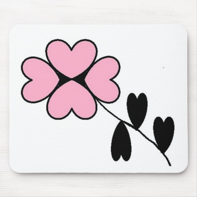 TAPIS DE SOURIS FLEURS CARDIAQUES ROSES (Devant)