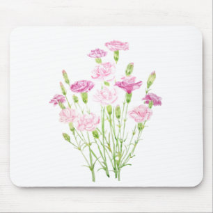 Tapis De Souris fleurs carnation rose