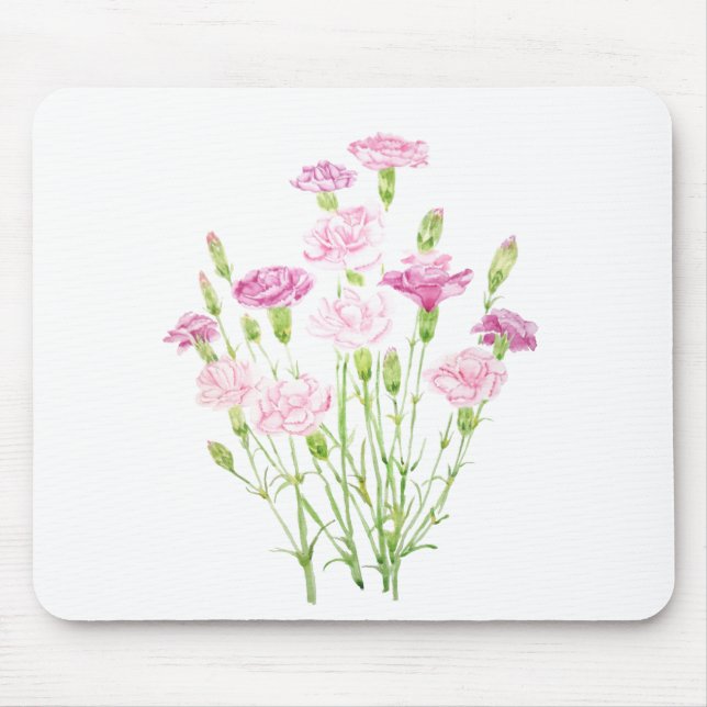 Tapis De Souris fleurs carnation rose (Devant)