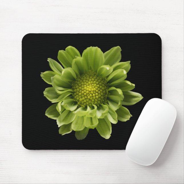 Tapis De Souris Fleurs | Chrysanthème vert (Avec souris)
