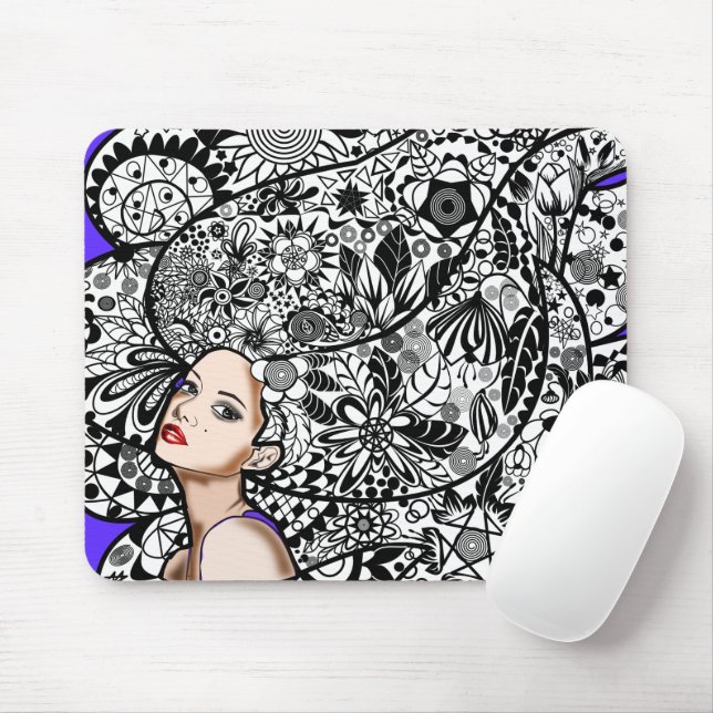 Tapis De Souris Fleurs Coiffeuse - Dessin (Avec souris)