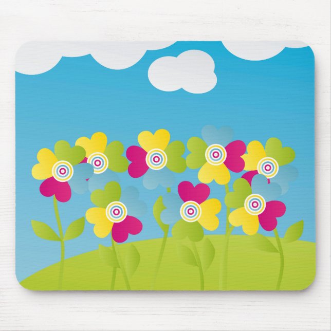 Tapis De Souris Fleurs colorées (Devant)