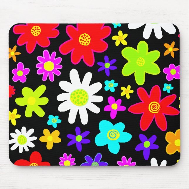 Tapis De Souris Fleurs colorées (Devant)