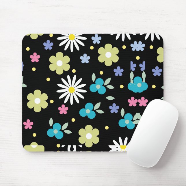 Tapis De Souris Fleurs colorées (Avec souris)