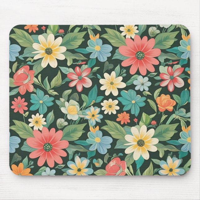 Tapis De Souris Fleurs Colorées/Printemps (Devant)