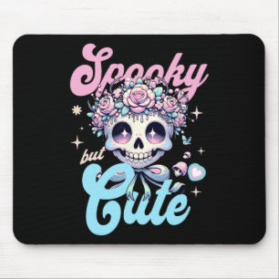 Tapis De Souris Fleurs Crânes éffrayantes Mais Mignonnes Halloween