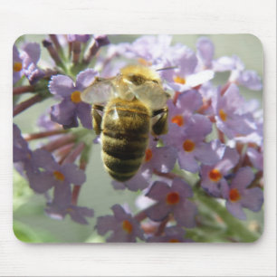 Tapis De Souris Fleurs d'abeilles et de bouddleies Mousepad
