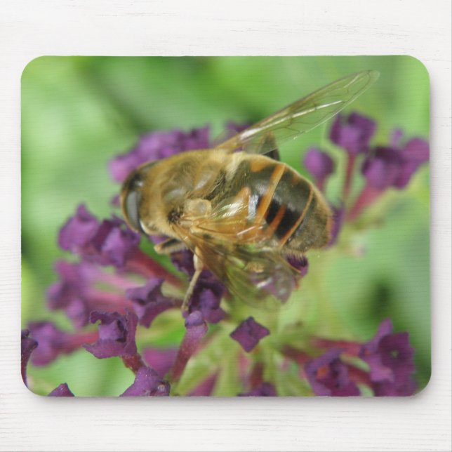 Tapis De Souris Fleurs d'abeilles et de violet Mousepad (Devant)
