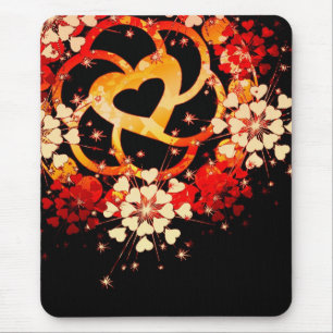 Tapis De Souris Fleurs d'amour enmêlées Vibrant Mousepad