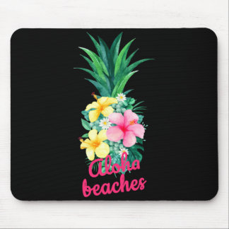 Tapis De Souris Fleurs d'ananas Aloha aloha hawaïen vintage