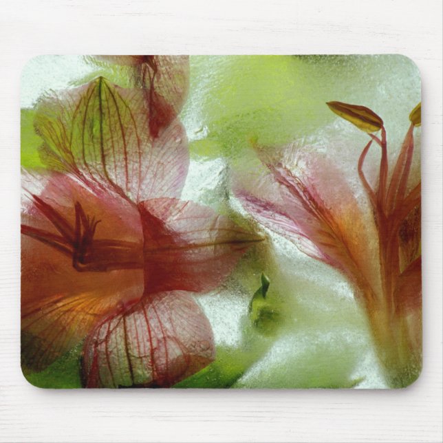 Tapis De Souris Fleurs dans la glace (Devant)