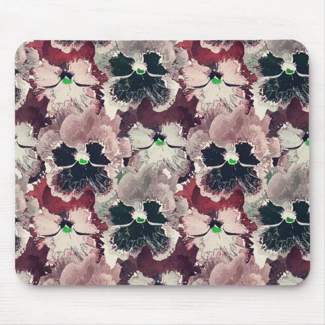 Tapis De Souris Fleurs d'aquarelle rose, bordeaux (Devant)