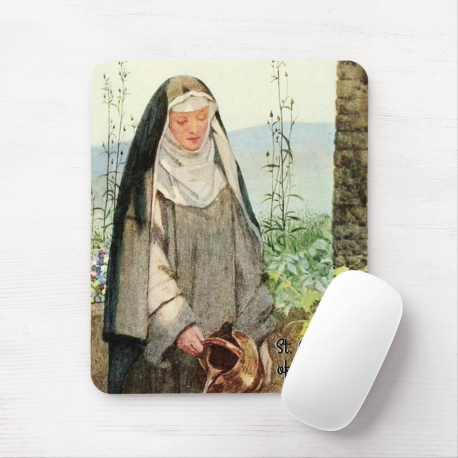 Tapis De Souris Fleurs d'arrosage St Clare d'Assisi (M 065) (Avec souris)