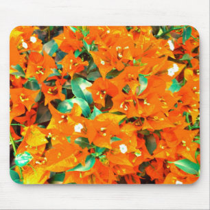 Tapis De Souris Fleurs de bougainvillée orange vibrant