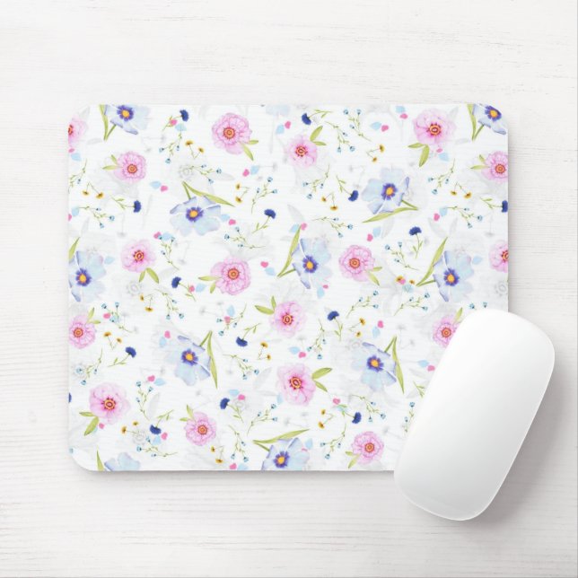 Tapis De Souris Fleurs de carter de la souris de printemps (Avec souris)