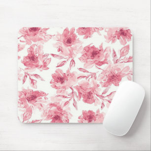Tapis De Souris Fleurs de cerisier rose pâle aquarelle peinte flor