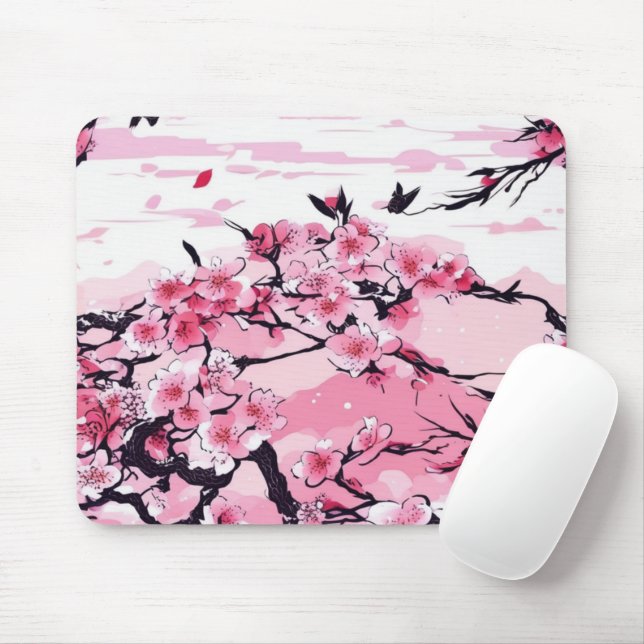 Tapis De Souris Fleurs de cerisiers (Avec souris)