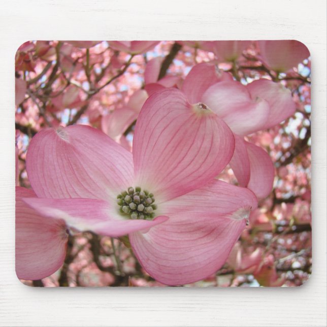 TAPIS DE SOURIS FLEURS DE CORNILIER ROSE (Devant)
