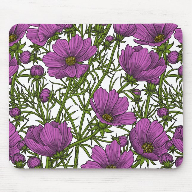 Tapis De Souris Fleurs de cosmos violet (Devant)