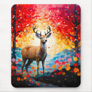 Tapis De Souris Fleurs de coucher de soleil doré Forêt d'automne C