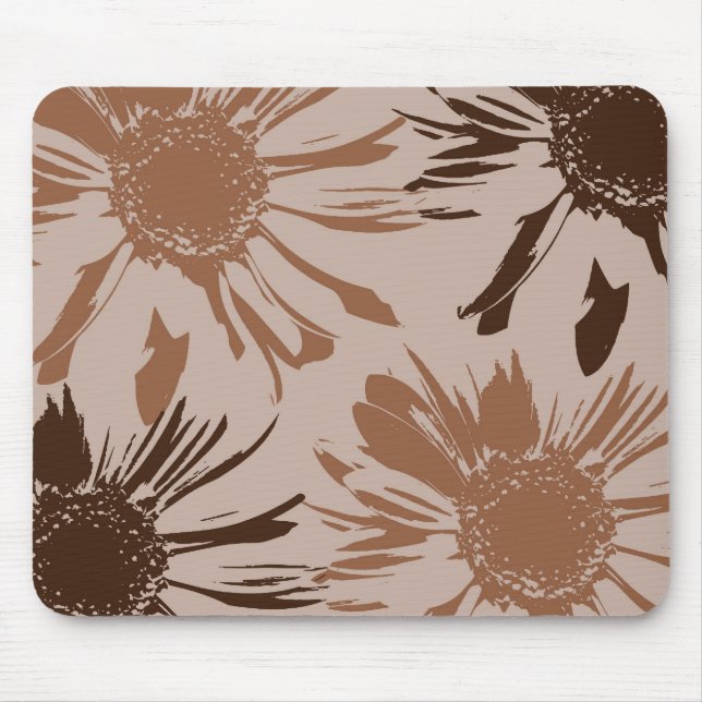 Tapis De Souris Fleurs de Gerbera Brown Terre (Devant)